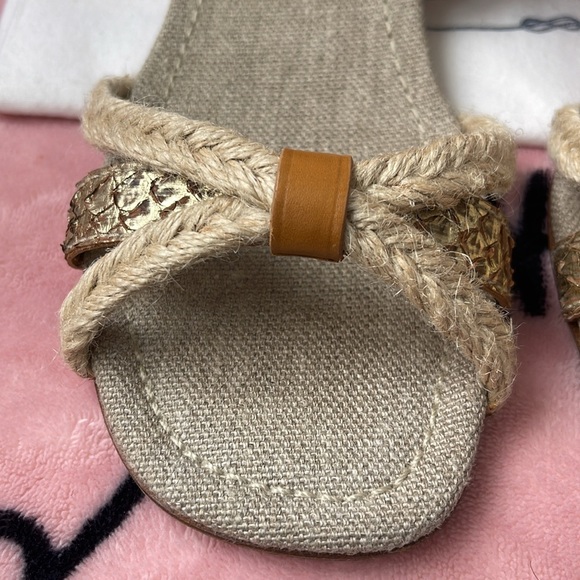 Prada Snake Gold Calf Sandals 35 1/2 - Picture 10 of 12